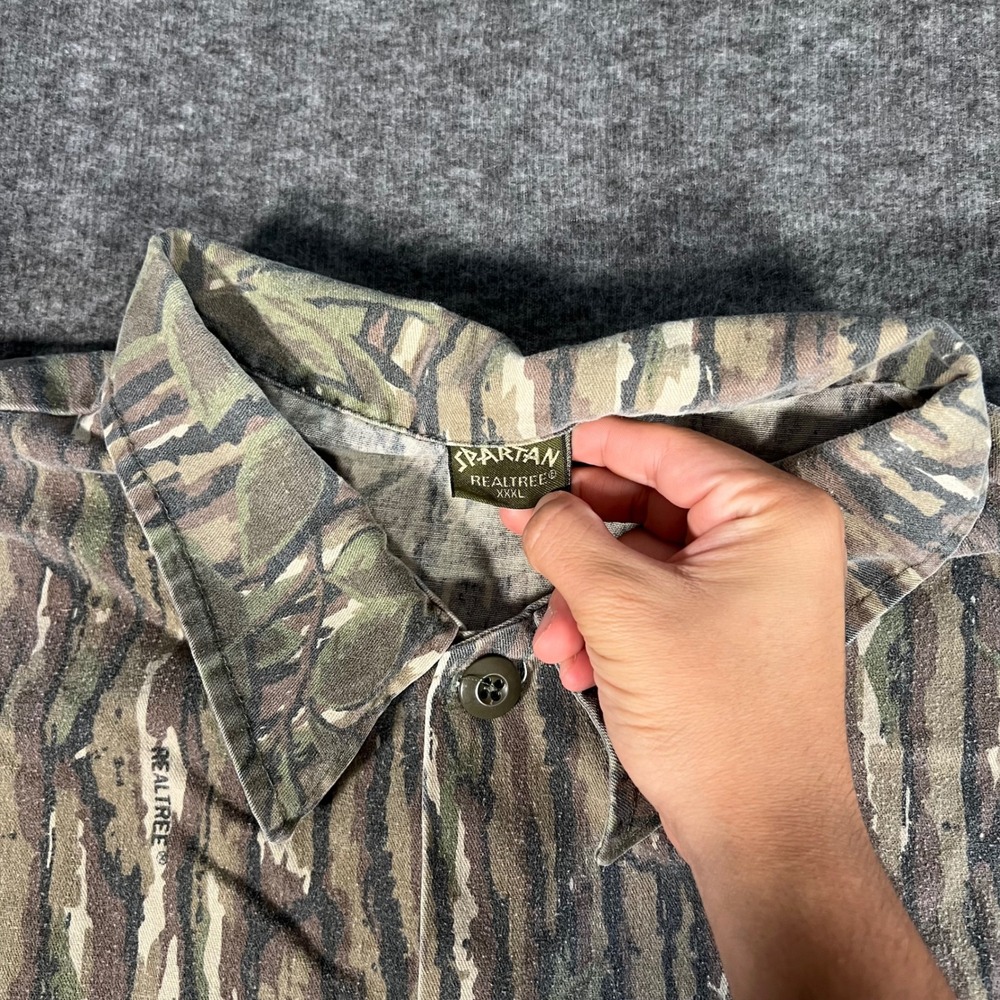 Vtg Spartan Realtree Camo Jacket Mens XXXL Bark Leaf Camouflage Button Up Boxy - Picture 4 of 5